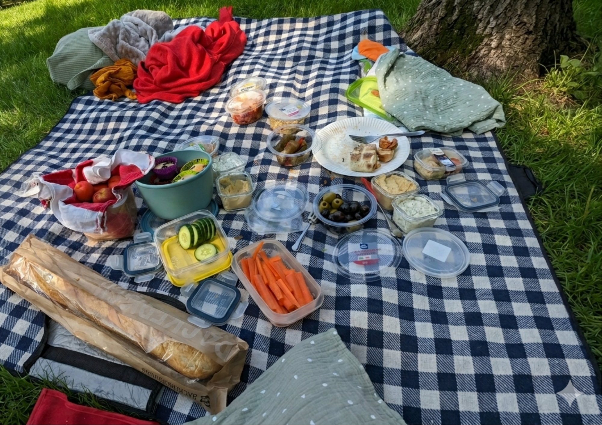 Familienpicknick auf einer Wiese