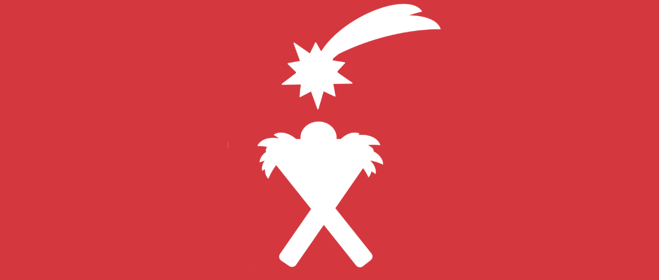 stilisierte Krippe mit Weihnachtsstern