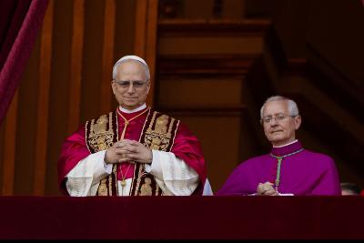 Papst Leo XIV (c) Deutsche Bischofskonferenz | Jessica Krämer Papst Leo XIV auf der Benediktionsloggia des Petersdoms